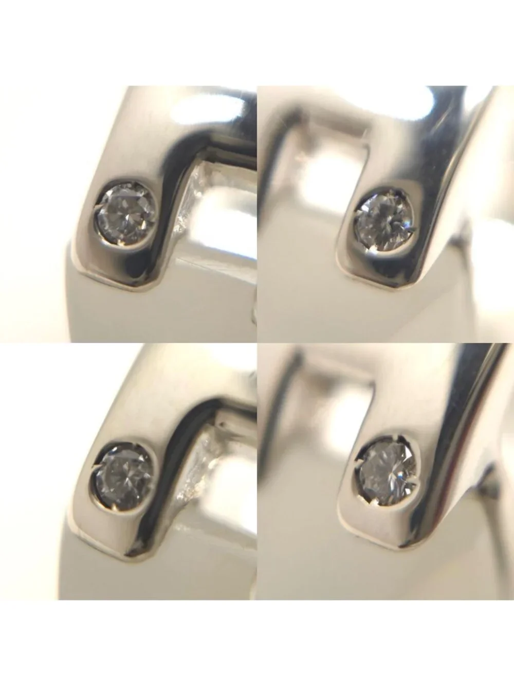 Hermes Medor Ring 51 Moonstone Diamond Sterling Silver Vintage